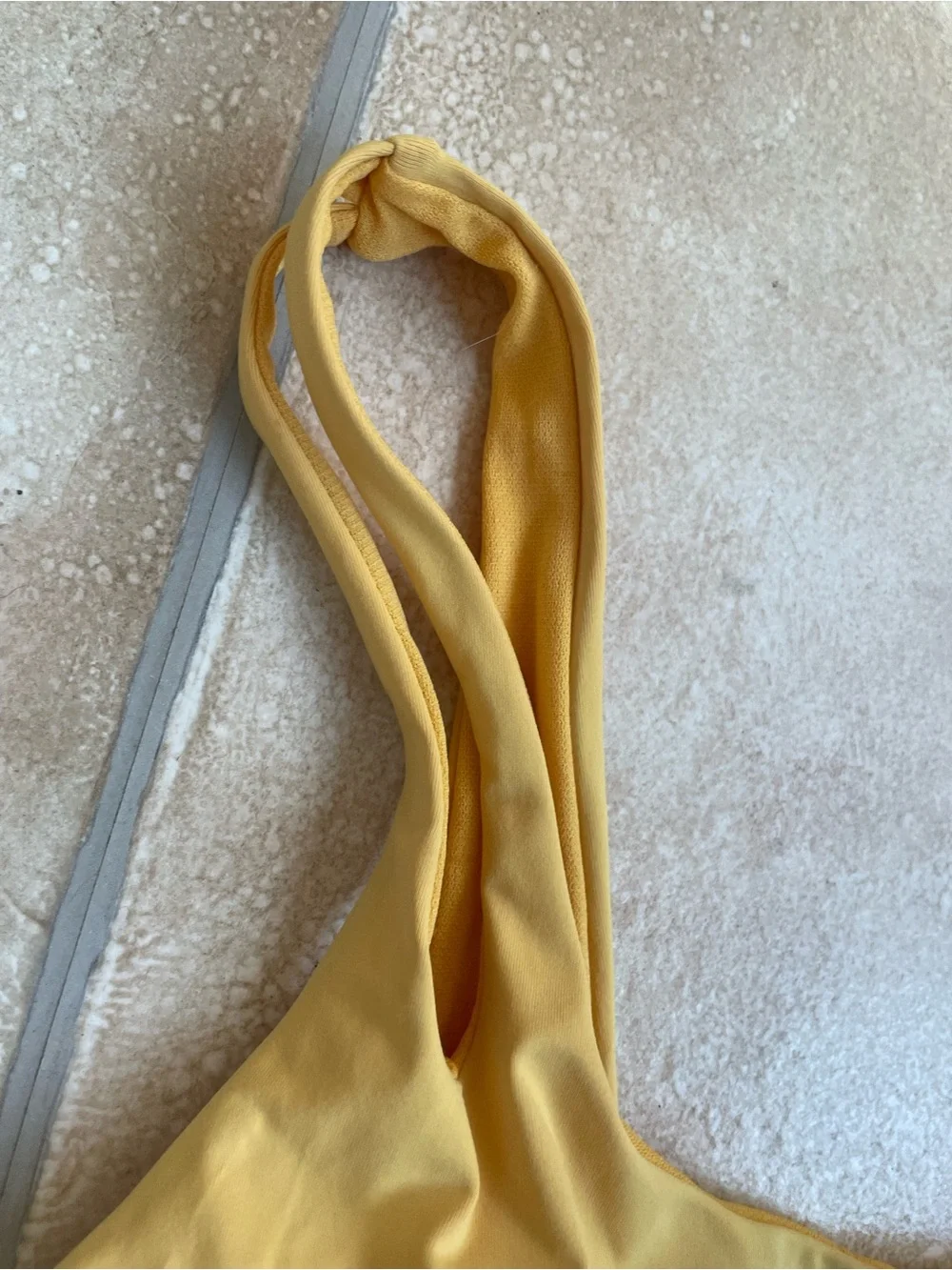 TiniBikini yellow side cut out one piece monokini, adjustable straps, size XL